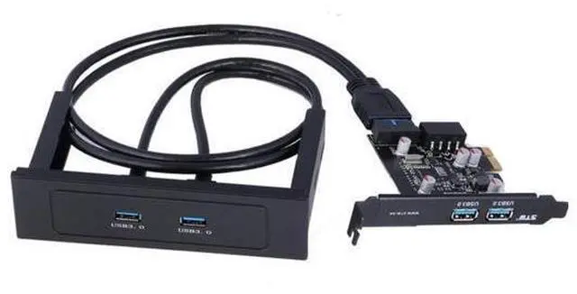Main image of 4-Port USB 3.0 HUB To PCI-E Card Express Expansion Card Adapter 5Gbps 3.5 floppy bay win10