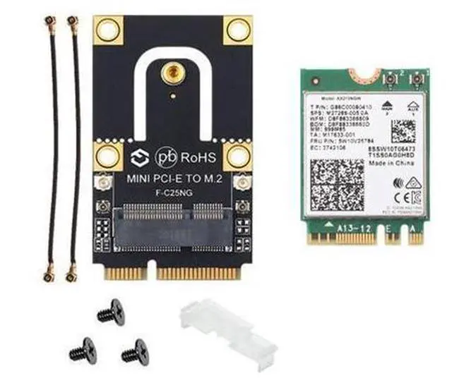 Main image of M.2 to Mini PCI-E Adapter with 6E AX210 Wireless Card 5374Mbps 802.11AX 2.4G/5Ghz/6Ghz BT5.2, Mini PCIE AX210
