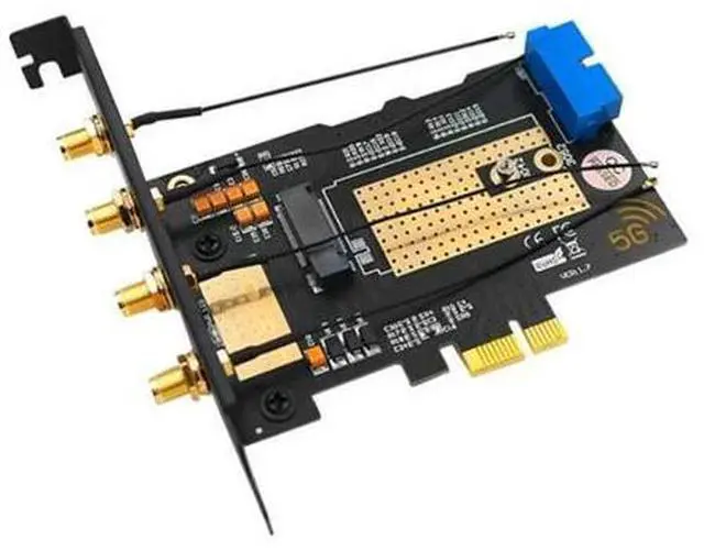 Main image of M.2 B Key USB3.0 & PCIe 5G Dual Bus 5G-WWAN Card Adapter Card, Desktop Adapter Card with 4 Antennas SIM Slots-AB01