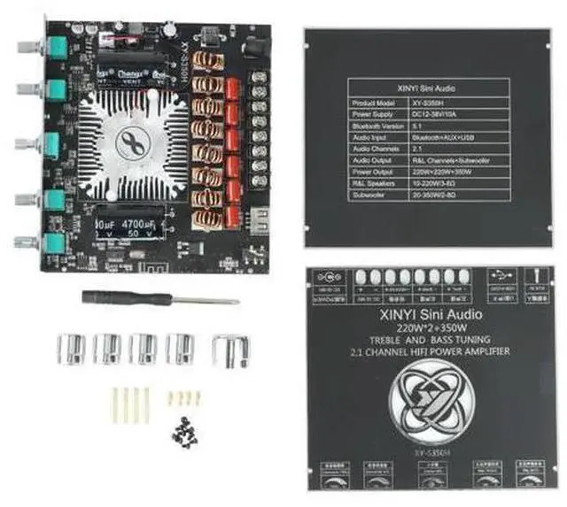 Main image of XY-S350H 2.1 Channel TPA3251 Bluetooth Power Amplifier Board High Bass Subwoofer 220Wx2+350W-AB01