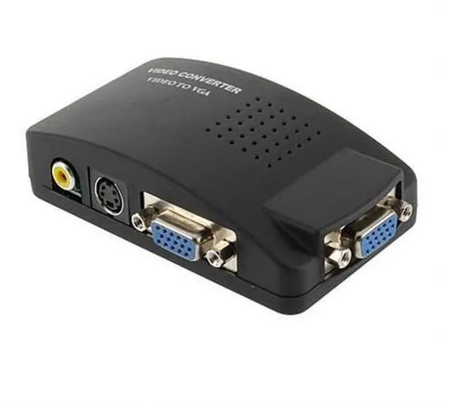 Main image of 1pcs AV S-Video RCA Composite Video to PC Laptop VGA TV Converter adapter box wholesale