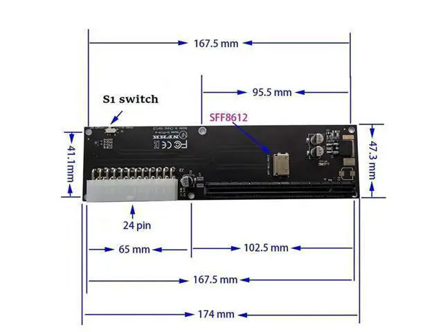 Main image of For Oculink SFF-8612 SFF-8611 Adapter Card PCI-E 16X 2230 M.2 M-Key Adapter for WIN Max2 External Graphics Card-AB01