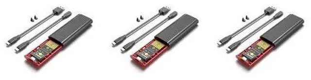 Main image of 3X M2 SSD NVME Enclosure M.2 To USB 3.1 SSD Box Case For M.2 Pcie Nvme M Key 2230/2242/2260/2280 Tool Adapter,Black
