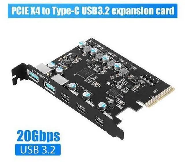 Main image of PCIE X4 To USB 3.2 10Gbps Gen2 3 Port Type C Expansion Card Dual USB A + Three TypeC Adapter Converter Chip ASM3142 With VL822