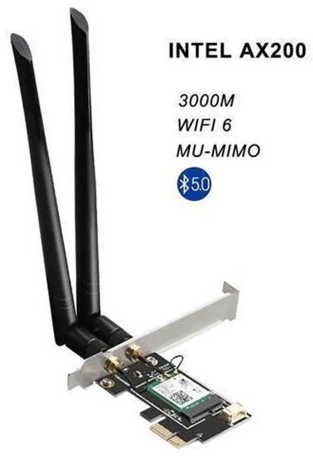 Main image of 802.11ax Wireless 6 PCI Express Network Card Adapter Dongle 3000M With AX200 Wireless Adapter for PC