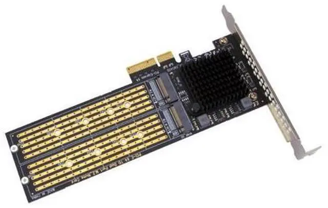 Main image of PCI-E X4 to Dual NVMe PCIe Adapter,M.2 NVMe SSD to PCI-E X8/X16 Card Support M.2 (M Key) NVMe SSD 22110/2280/2260/2242-AB01