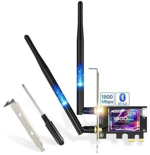 Main image of 6 1800Mbps Wireless Network Card 802.11ax 2.4G/5Ghz For Bluetooth 5.2 Dual Band Desktop PCIE Adapter Win10/11 High Speed