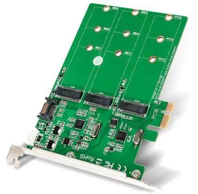 Main image of PCI Express to 3 port NGFF M.2 Key-B slot adapter raid card sata ssd