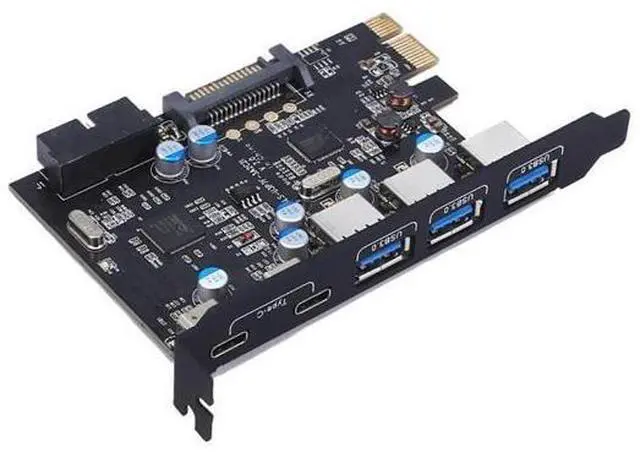 Main image of PCI Express Card to 3 PORTS USB 3.0 2 PORTS USB3.1 Type C Internal USB 3.0 20PIN 7 Ports USB HUB pcie to Type-c Converter Card