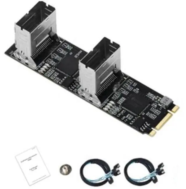 Main image of M.2 to SATA Card PCI Express 3.0 M2 to SATA Multiplier Adapter 8 Port SATA 3 6Gbps Controllers B+M Key-AB01