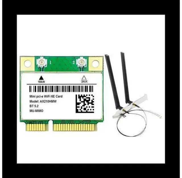 Main image of AX210HMW Card with Antenna 6E Mini PCI-E AX210 802.11Ax/Ac 2.4G/5G/6Ghz BT5.2 Wireless Adapter for Laptop