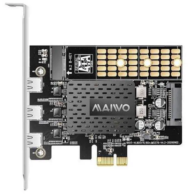 Main image of MAIWO Expansion Card PCIE X1 To 3 Port Type C with Built In M.2 Solid State Disk Adapter Card Supports 2280 SSD USBC M2 SATA