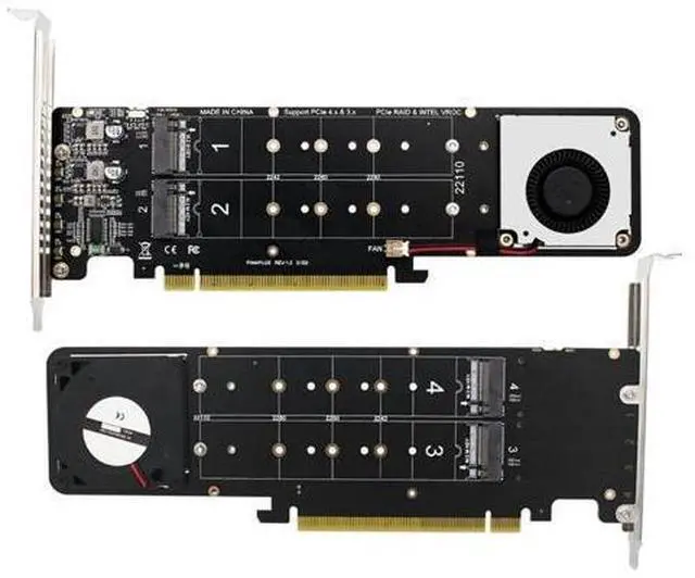 Main image of NVMe SSD Expansion Card NVMe PCIe RAID Adapter 4 Ports NVME SSD To PCI-E 4.0 X16 Expansion Card