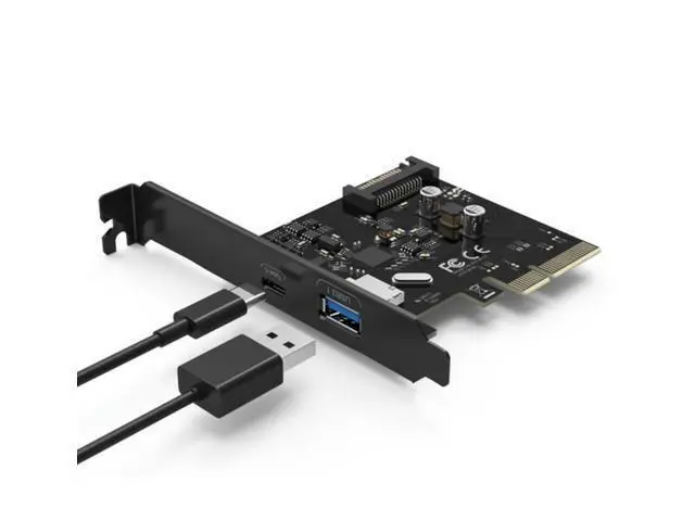 Main image of Desktop PC motherboard PCI-E to USB3.1 Type-c dual-port expansion card pcie 4x to usb 3.1 Type-A adapter SuperSpeed 10Gbps