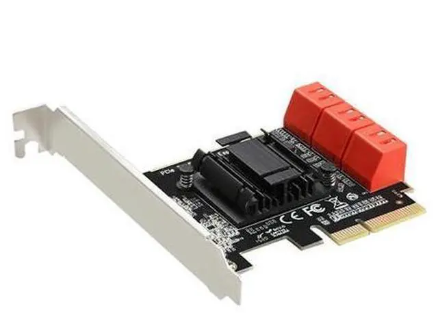 Main image of 6 ports SATA 3.0 to PCIe expansion Card PCI express 4X Gen 3 PCI express SATA Adapter SATA 3 Converter Heat Sink