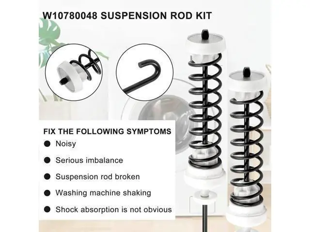 Alt view image 4 of 4 - W10780048 W10189077 For Ken-More Whirlpool Roper Washing Machine Suspension Rod Kit W10780045 DC97-1650C Parts Accessories