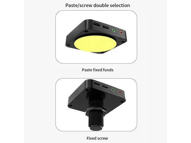 Alt view image 4 of 4 - 2X Computer Desktop Power Switch External PC Host Power Supply On/Off Push Button Switch, Dual USB And Audio Ports