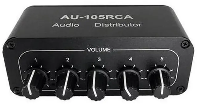 Main image of 5CH Audio Distributor Stereo Audio Mixer 1 Input 5 Output Splitter for Power Amplifier Active Audio