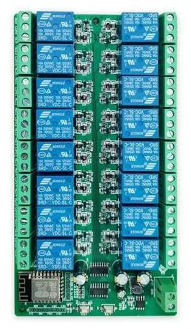 Main image of ESP8266 WIFI 16 Channel Relay Module ESP-12F Development Board Power, 16 Way Relay Module Supply Mode 12V-AB01