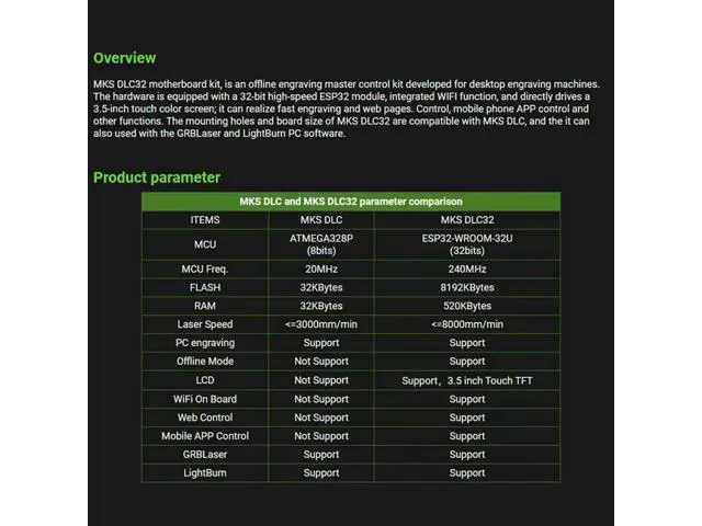 Alt view image 4 of 4 - MKS DLC32 V2.0 Offline Control 32Bits ESP32 Motherboard With Protective Case For Desktop Engraving Machine