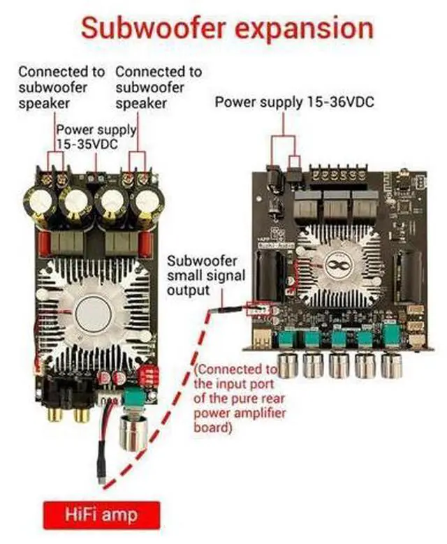 Main image of HT21-3G Third Generation 2.1 Channel Bluetooth Power Amplifier Board TDA7498E Bluetooth Power Amplifier 160Wx2+220W B-AB01
