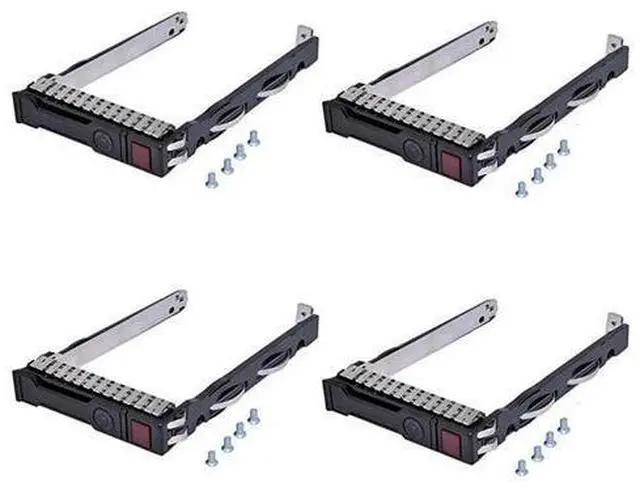 Main image of (4-Pack) 2.5 Inch 651687-001 651699-001 SAS SATA Hard Drive Tray Caddy For G8 G9 DL120 DL160 DL180 DL360 And More