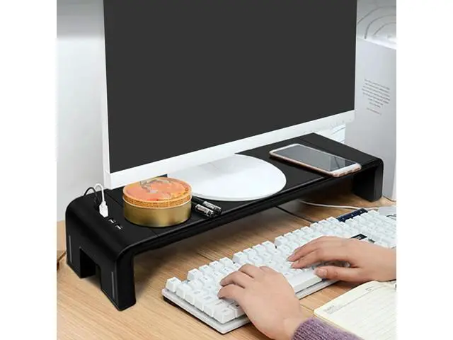 Alt view image 2 of 4 - Desktop Monitor Stand Computer Raised Frame Folding Desktop Raised Frame Portable Charging Storage Stand For Computer
