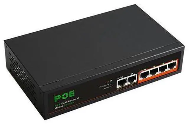 Main image of 6 Port 100Mbps POE Switch Network Switch Network Splitter with VLAN Function for Surveillance Cameras US Plug