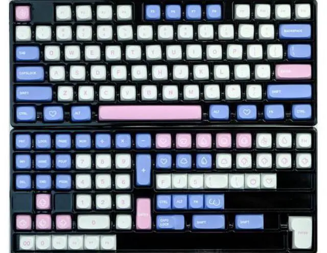Main image of MA Profile 141 Keys Milk Bubble Keycaps Cute Pink Blue Keycap PBT Dye Sublimation Mechanical Keyboard Keycap MX Switches