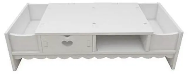 Main image of Desktop Computer Monitor Heightened Shelf Desk Storage Keyboard Organizer Rack With A Drawer For Laptops PC Printers