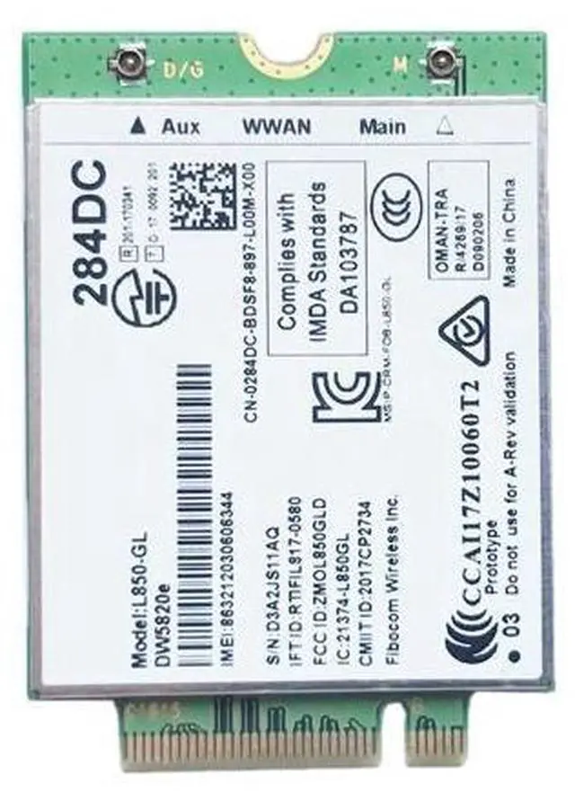 Main image of DW5820E L850-GL LTE 4G Card Module 0284DC 284DC for Laptop 3500 5400