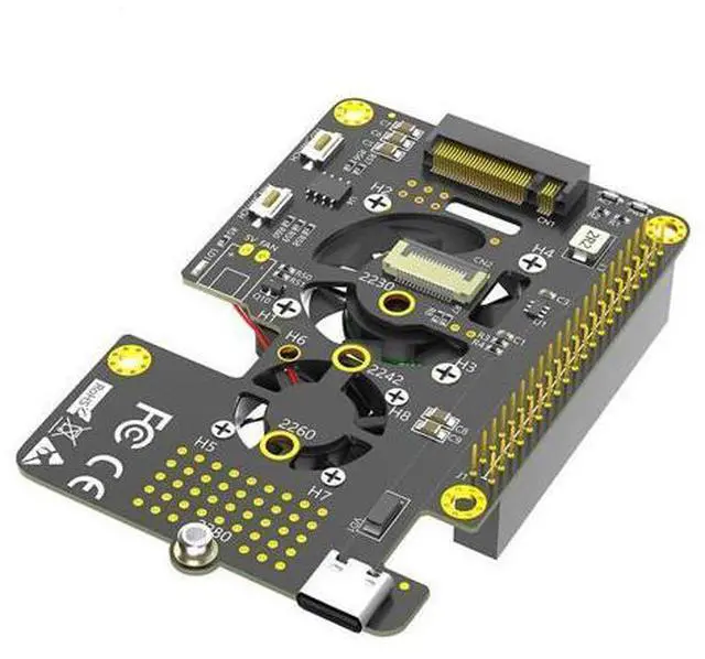 Main image of 3 in 1 M.2 NVMe SSD to PCIe Adapter with Dual Cooler Fans and Automatic Discoloration LED for 5-AB01