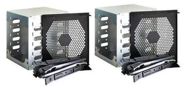 Main image of 2X Large Capacity HDD Hard Drive Cage Rack 5.25 Inch To 5X 3.5 Inch SAS SATA Hard Drive Disk Tray