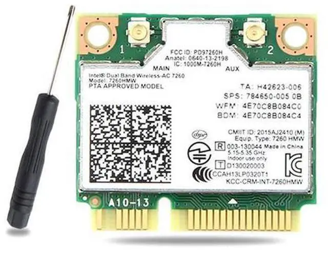Main image of 7260AC Wireless Network Card 7260HMW 1200M 5G Dual Band Gigabit Network Card Bluetooth4.0 MINI PCIE Adapter