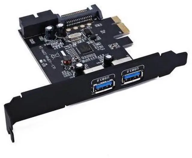 Main image of PCIE TO 2 Port USB 3.0 PCI-e Internal 20Pin Adapter PCI Express 5.0Gbps 19Pin NEC7207201 Chipset SATA 15PIN Power Supply