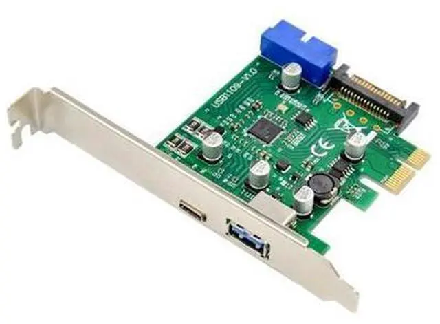 Main image of PCI-E SuperSpeed Dual Port USB 3.1 Expansion Card Type-C + Type -A VLA805 chipset usb3.0 usb3.1 to pcie converter card
