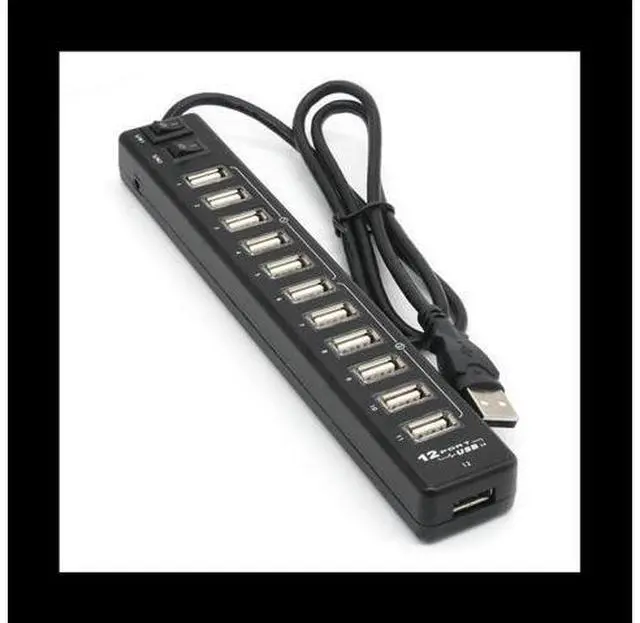 Main image of USB Hub 12 Ports USB 3.0 Hub Multi USB Splitter Switch High Speed Data Transfer for Laptop Computer,Black