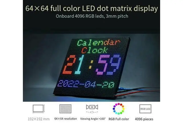 Main image of for LED Dot Matrix Display RGB Color LED Application Screen Brightness Adjustable HUB75 Interface Module-AB01
