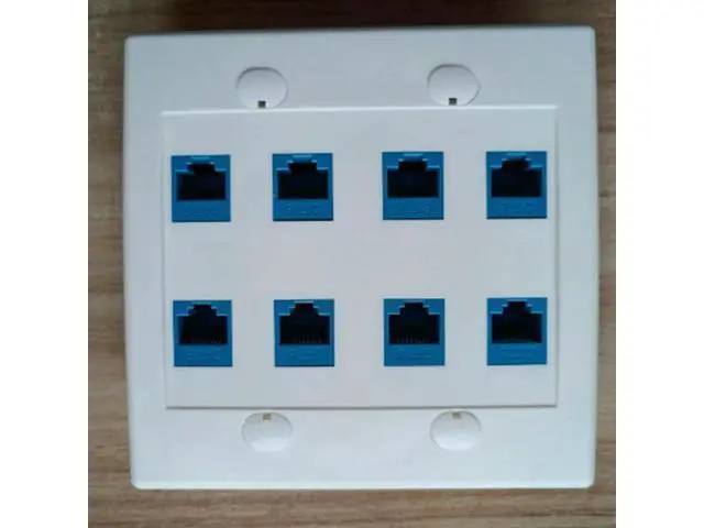 Alt view image 4 of 4 - 3X Ethernet Wall Plate 8 Port - Double Gang Cat6 RJ45 Keystone Jack Network Cable Faceplate Female To Female - Blue