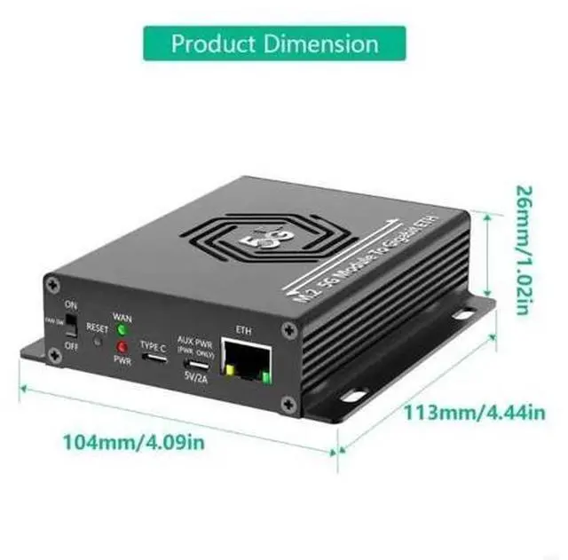 Main image of M.2 Module to 2.5Gbps RJ45 Ethernet Corded Lan Adapter With Fan 4 Antennas Support RM520N-GL RM510Q-GL RM500Q-GL