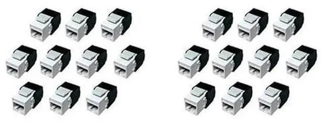 Main image of 50-Pack Cat6a RJ45 Keystone Jack - Cat6 Compatible -180 Degree Toolless -Ethernet Wall Jack -Cat6a Network Coupler