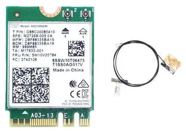 Main image of WI-FI 6E Bluetooth 5.2 For AX210 Dual Band 3000Mbps M.2 Wireless Card AX210NGW 2.4G/5G 802.11Ax With IPEX Antenna