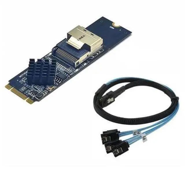 Main image of M.2 NVME To Mini SAS SFF-8087 Expansion Card Support 4 Port SATA3.0 6Gbps HDD SSD SATA Controller SFF8087 To M2 NVME Durable