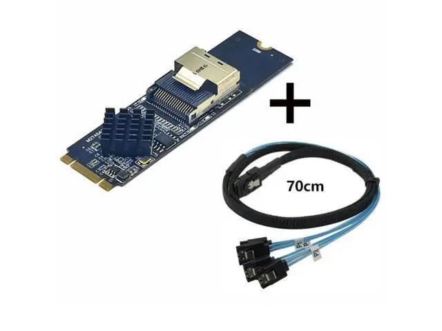 Alt view image 2 of 4 - M.2 NVME To Mini SAS SFF-8087 Expansion Card Support 4 Port SATA3.0 6Gbps HDD SSD SATA Controller SFF8087 To M2 NVME Durable