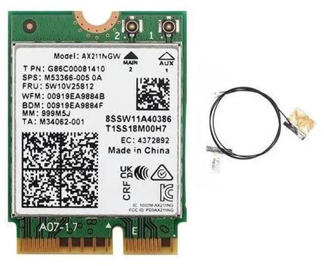 Main image of 6E AX211NGW Tri Band 2.4G/5G/6Ghz Wireless Network Card for Bluetooth 5.2 AX211 M.2 KeyE CNVio Windows10