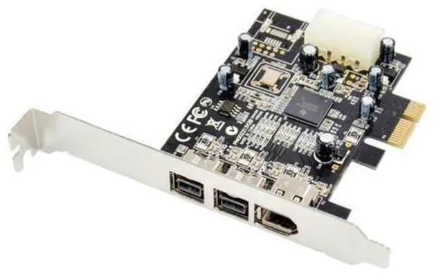 Main image of Freeshipping PCIE Combo 2x 1394b + 1x 1394a Firewire Ports PCI-Express Controller Card 1394 card TI Chipset 6pin cable win10