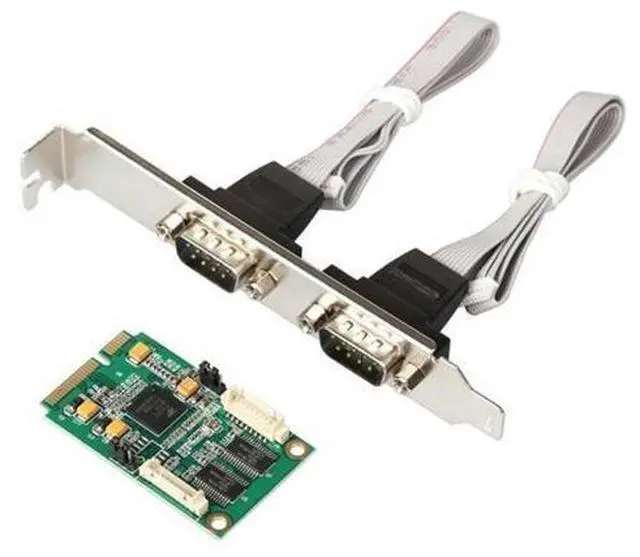 Main image of MINI PCI-E-RS232 serial card 9-pin COM 2 port expansion card chip XR17V352 EXAR 352 Industrial Serial RS232 chip mini pcie db9
