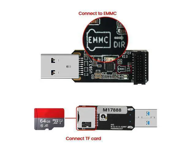 Alt view image 3 of 4 - 3D Printers Accessory Fast Printing Machine Memory Expansion Card MKS EMMC 32G MKS EMMC-ADAPTER V2 Card Reader