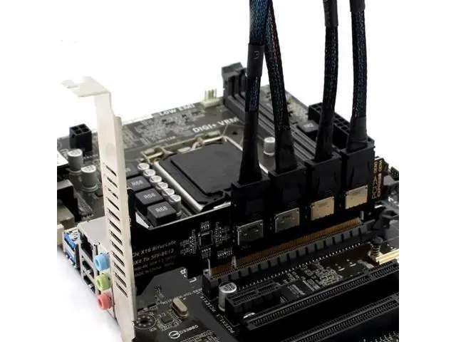 Alt view image 2 of 2 - PCIe X16 To 4 Port Oculink SFF 8612 Adapter For Disks Graphics Cards Efficient