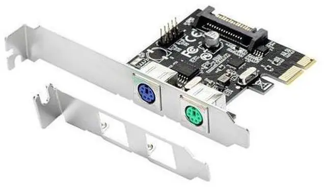 Main image of PCI Express 2 Ports PS2 PS/2 for PC Keyboard Mouse Adapter Expansion Card with 4 Pin Power Connector
